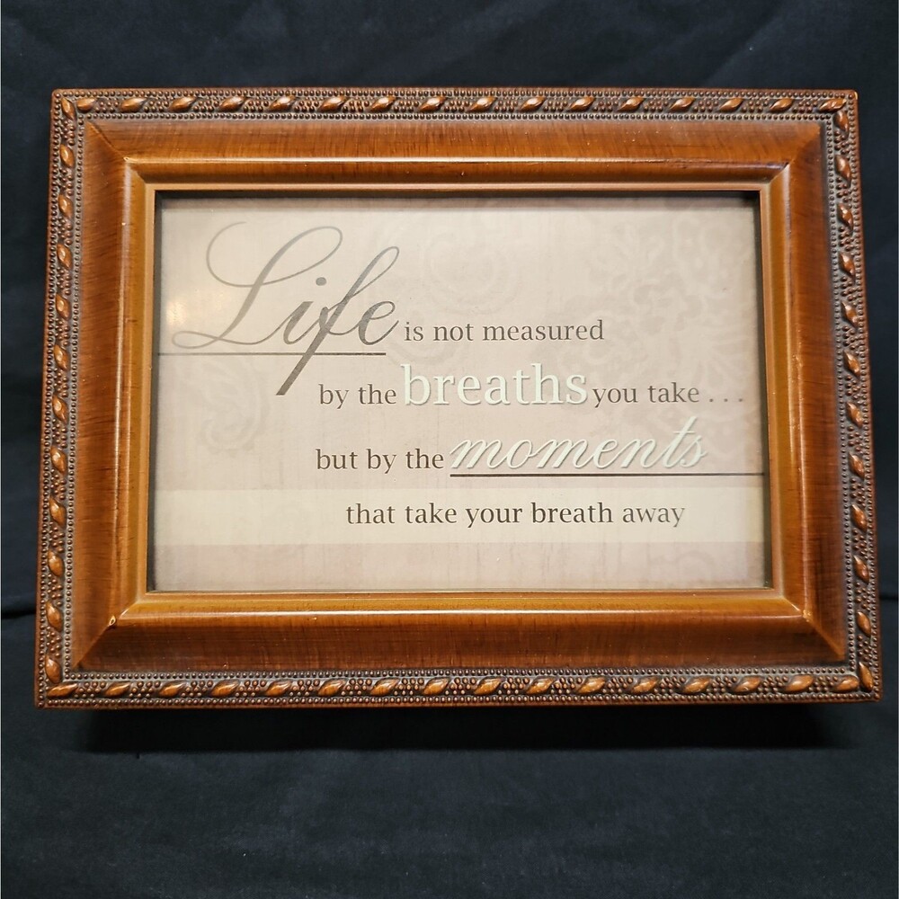 Life's Moments Wooden Musical Jewelry Box Quote Lid What A Wonderful World